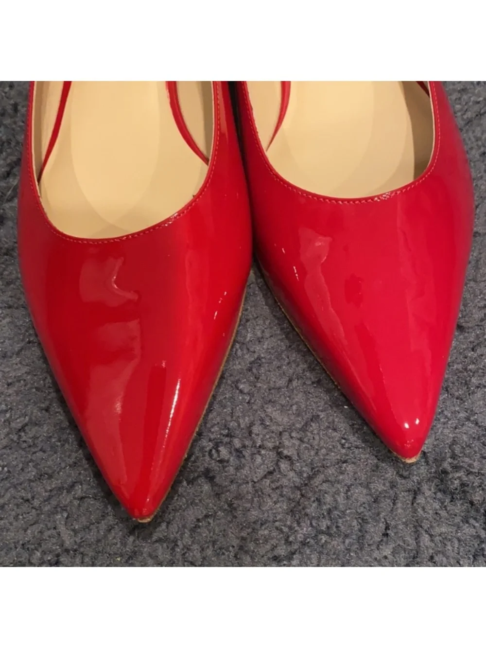 Red Patent Pointed-Toe Women’s Flats  worn for runway 11.5